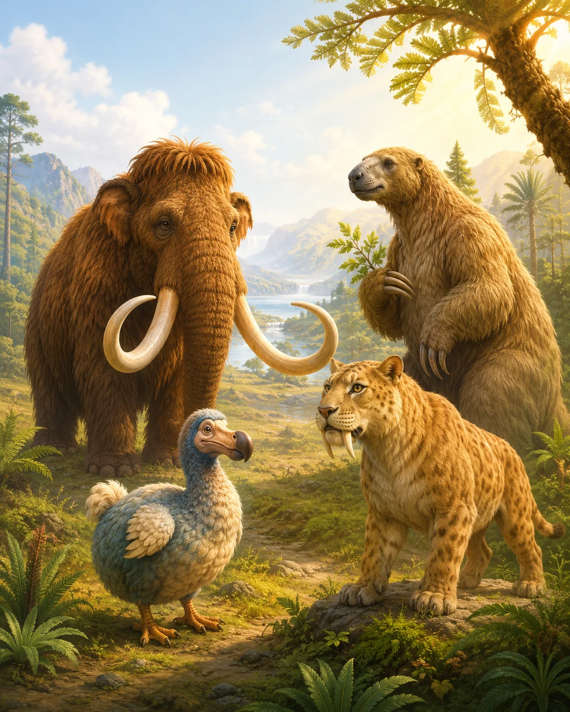 Mammoth with Calf printable coloring page