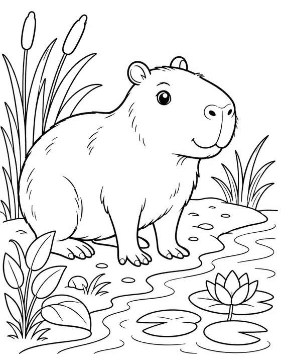 Capybara by the Riverside