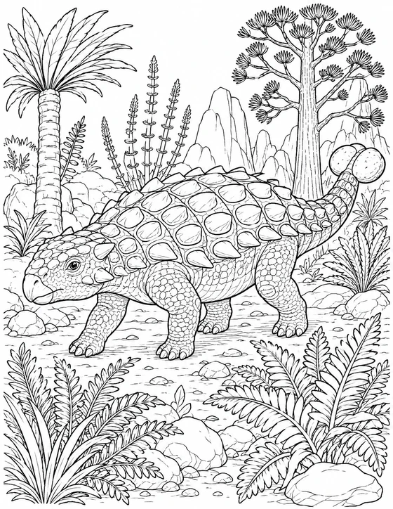 Armored Dinosaur Coloring Page