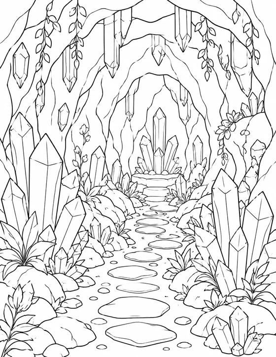 Printable Crystal Tunnel Coloring Page