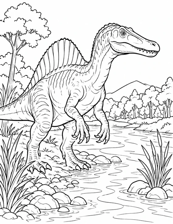 Printable Dinosaur Fossil Coloring Page