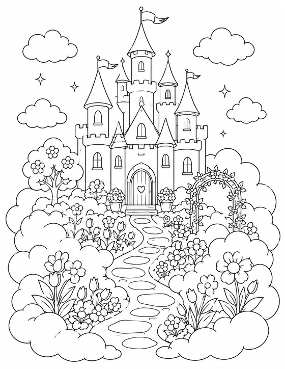 Fairy Tale Castle Coloring Page