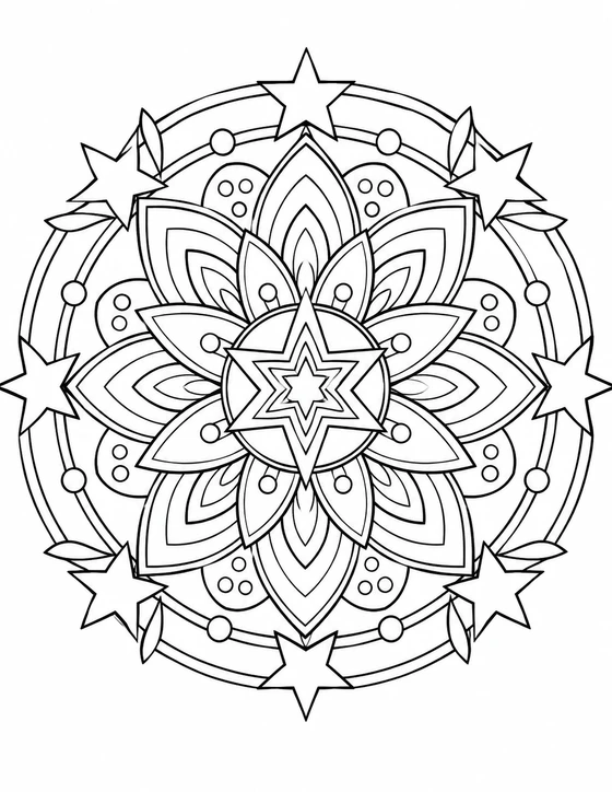 Detailed Flower Lattice Mandala Coloring Page