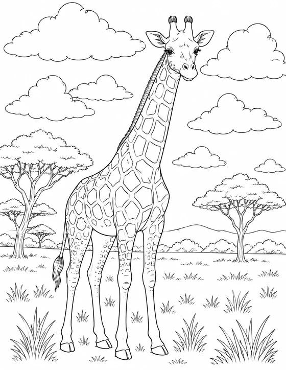 Giraffe Coloring Page