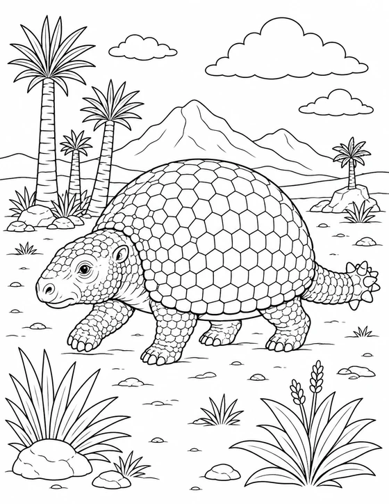 Printable Glyptodon Coloring Page