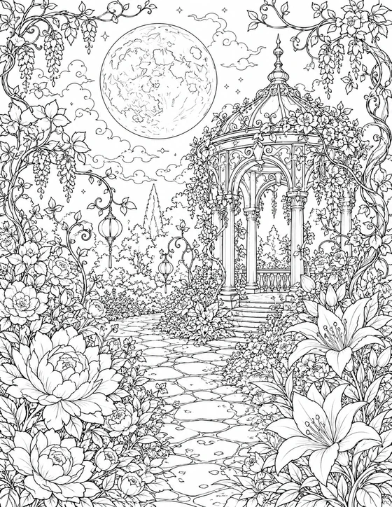 Printable Garden Path Coloring Page