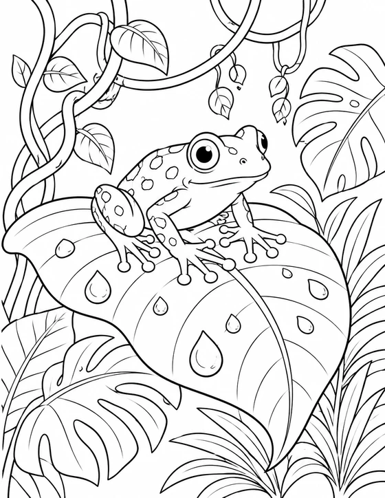 Rainforest Frog Coloring Page