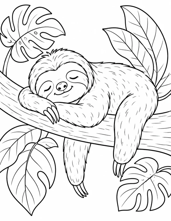 Sloth Coloring Page