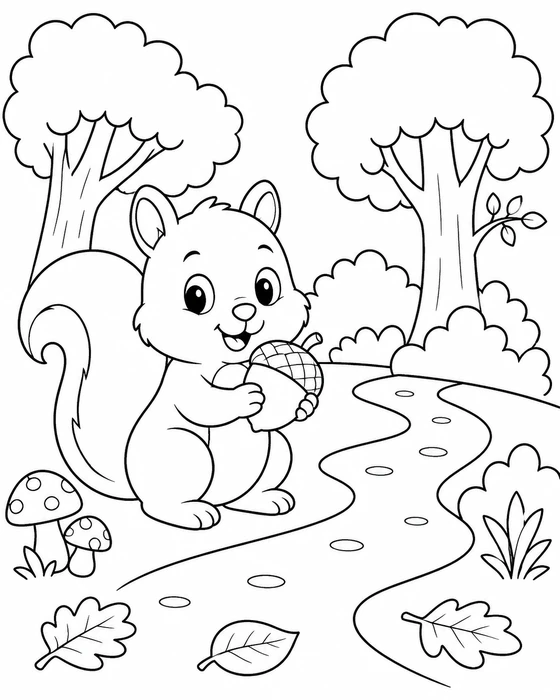 Squirrel Coloring Page