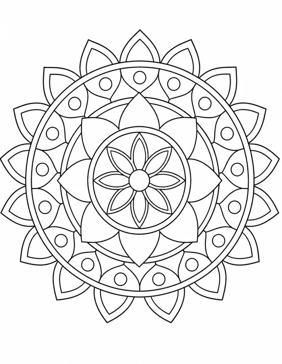 Detailed Star Mandala Coloring Page