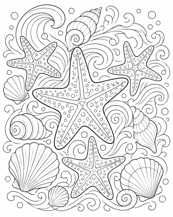 Easy Starfish Coloring Page