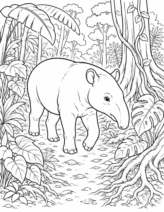 Printable Tapir Coloring Page