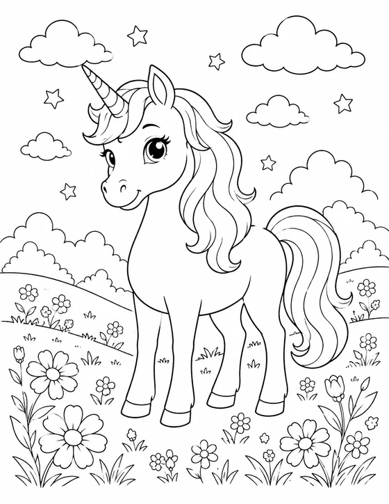 Unicorn Coloring Page