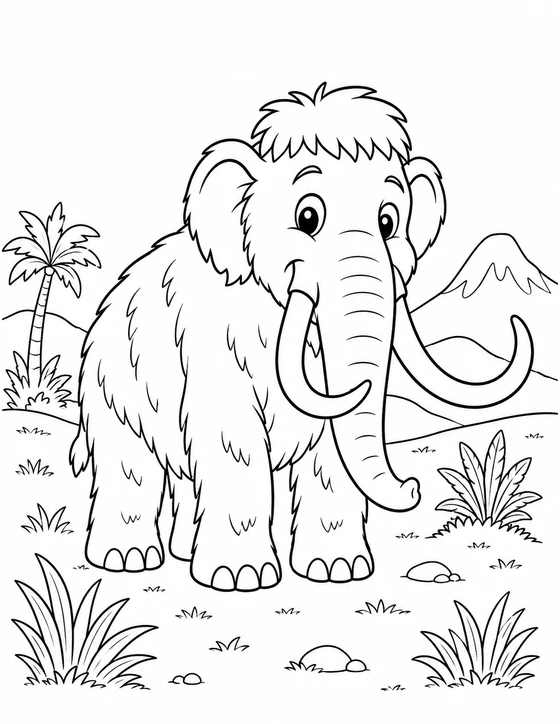 Woolly Mammoth Coloring Page