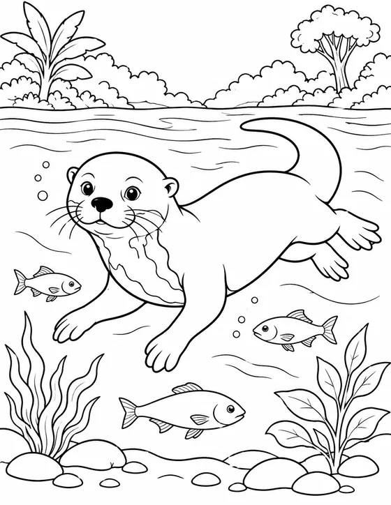 Giant Otter by the River