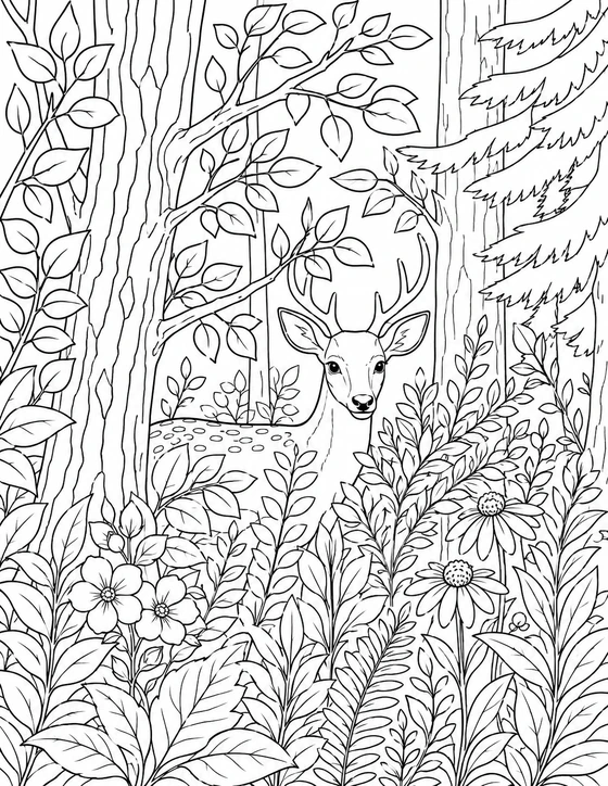 Printable Deer Coloring Page