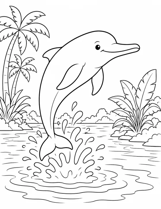 Pink River Dolphin at Sunset