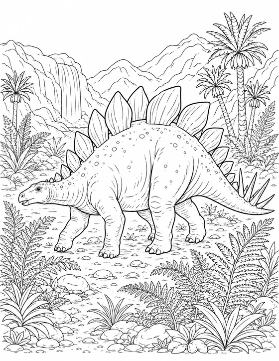 Printable Stegosaurus Coloring Page