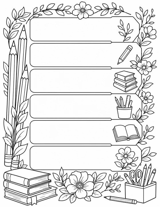 Detailed Teacher Divider Coloring Page