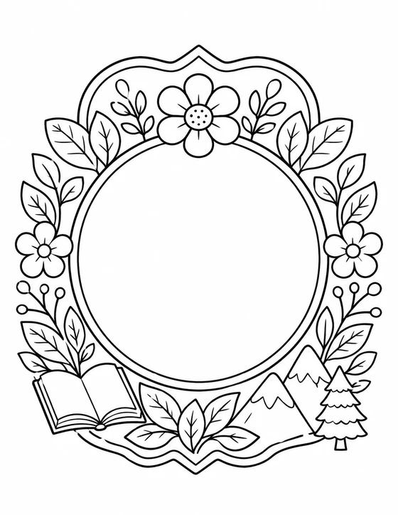 Nature Badge Coloring Page