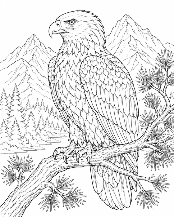 Detailed Eagle Coloring Page