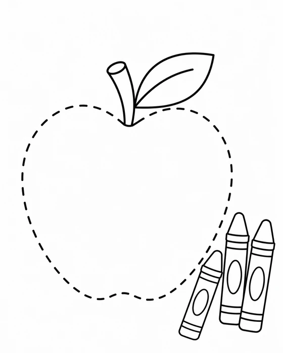 Easy Apple Coloring Page