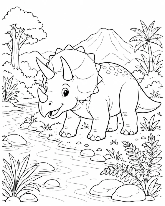 Triceratops Coloring Page