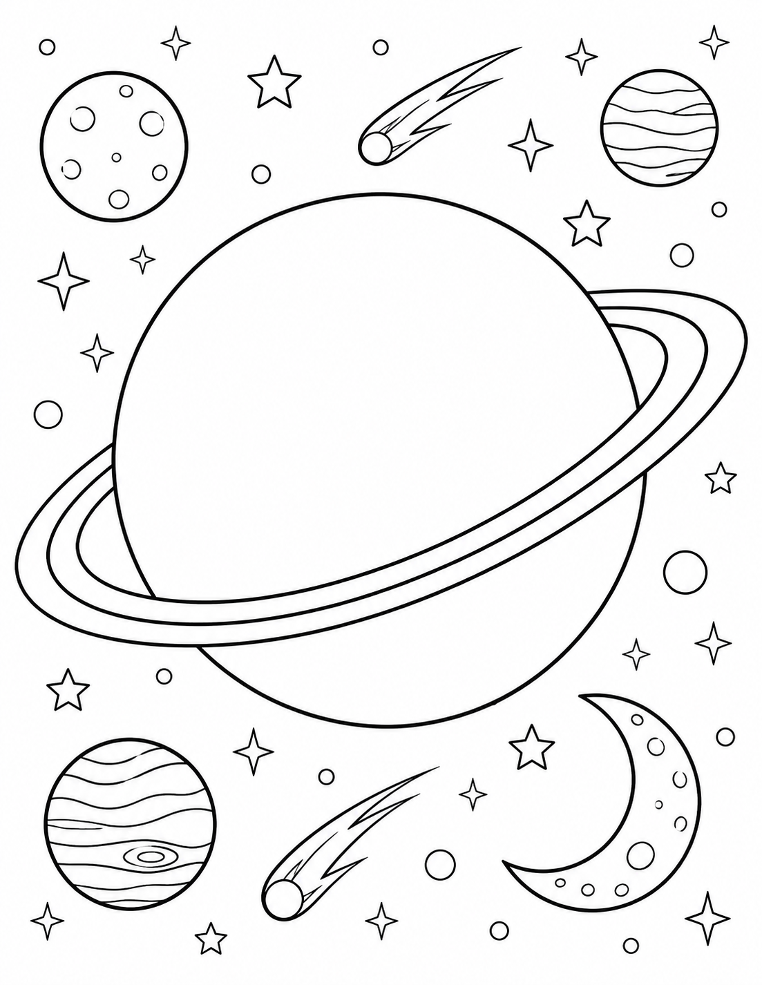 Design Your Own Planet printable coloring page line art
