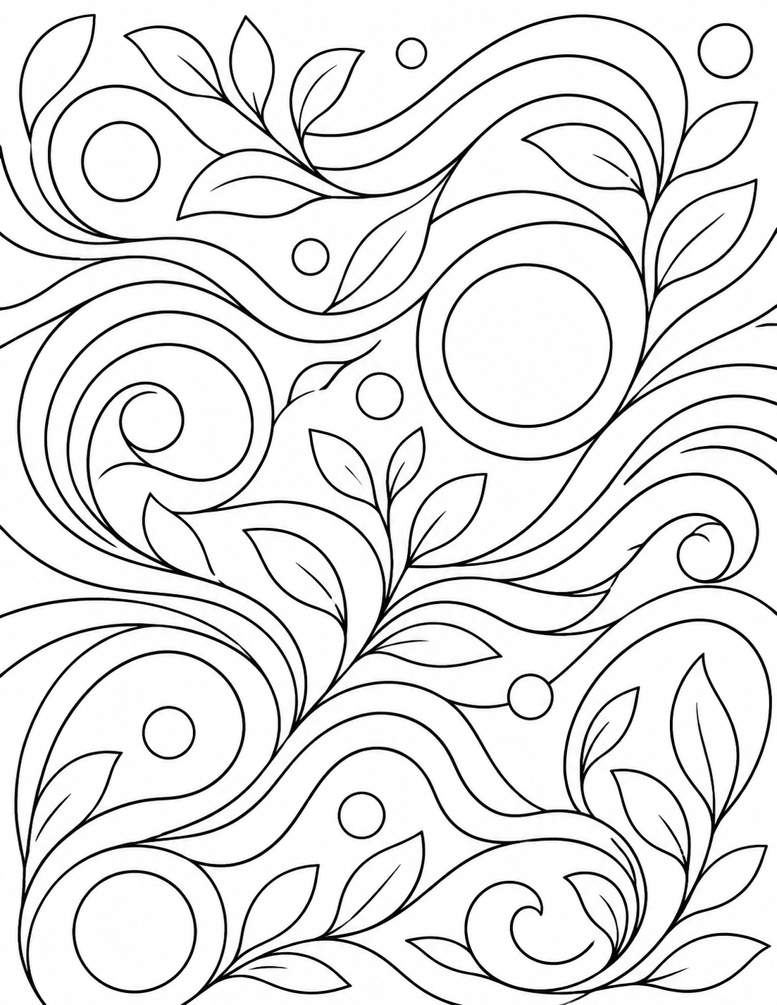 Quiet Mind Pattern printable coloring page line art